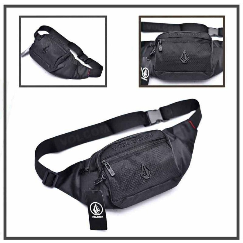Tas selempang pria hitam waistbag tas pinggang pria volcom