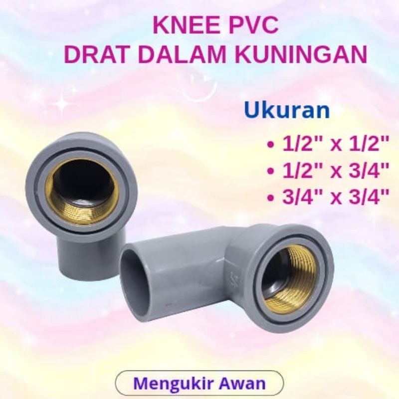 Knee Drat Kuningan / Knie Drat Dalam Kuningan 1/2" , 3/4" , 1/2" x 3/4"