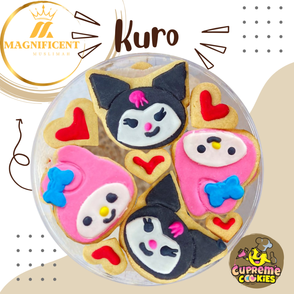 

COOKIES KURO BY CUPREME COOKIES BANDUNG | KUE KERING LEBARAN ANAK BENTUK KUROMI LUCU