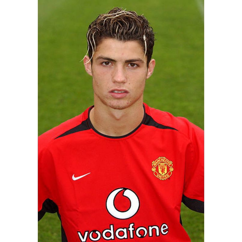 Gratis Nameset Ronaldo + Full Patch Jersey Retro Manchester United 2003 2004 Home Size S