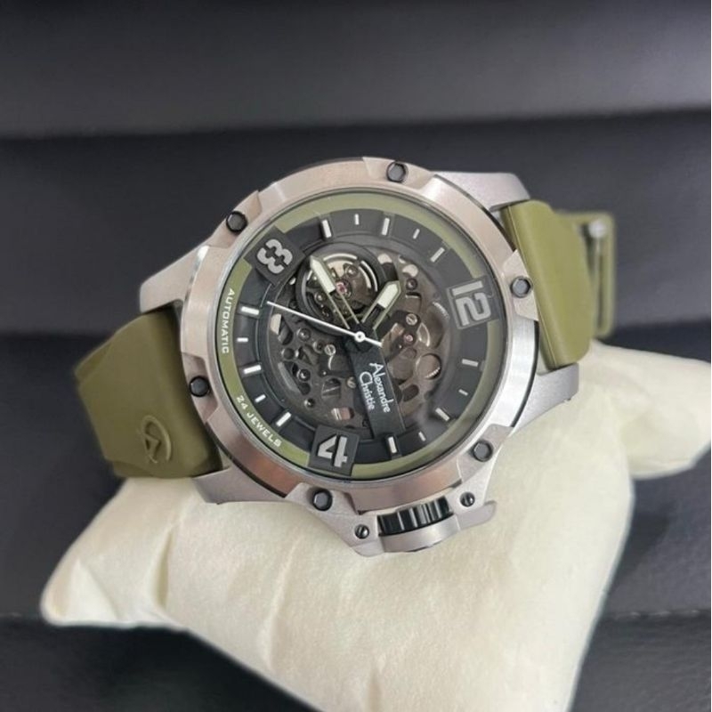 jam tangan Pria Alexandre Christie original ac 6295 Automatis  Green