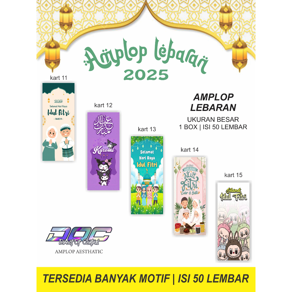 

Amplop Angpau Uang Lebaran Idul Fitri DOC Ukuran Besar Isi 50 pcs Harga Ekonomis