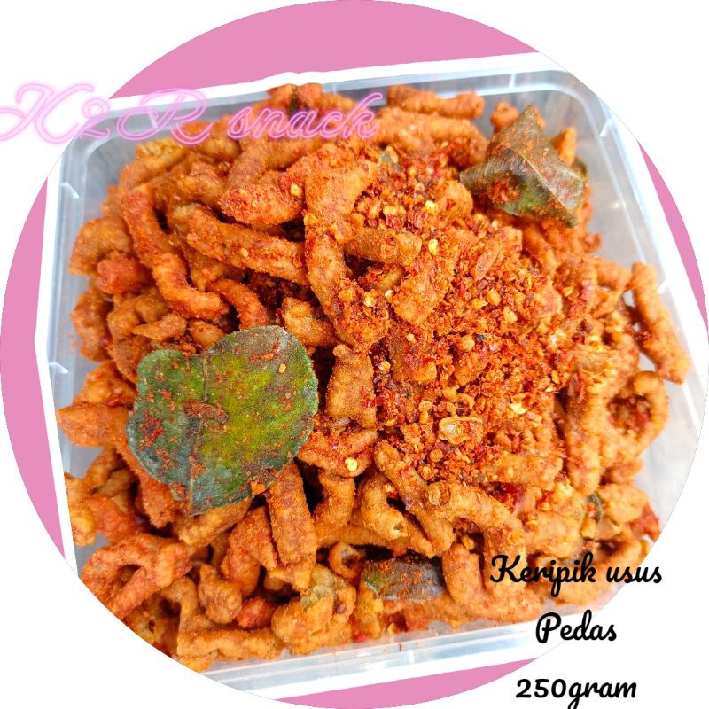 

Camilan Keripik usus pedas daun jeruk usus kerispi pedas daun jeruk 250gram