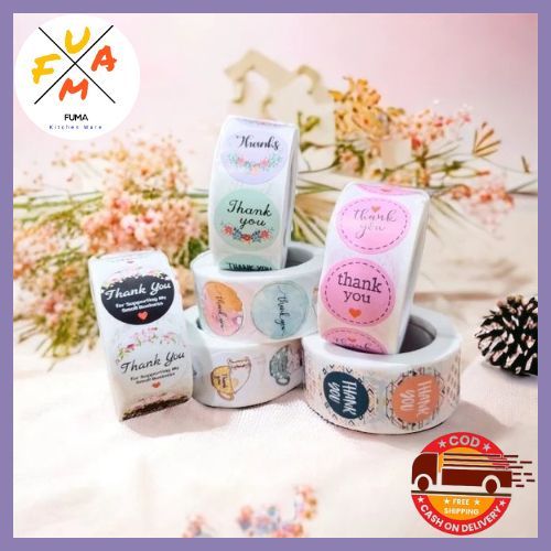 

Sticker Thank You Roll Isi 500 Pcs Stiker Seal Label Roll Sticker Thank You 2.5Cm Tempelan Ucapan