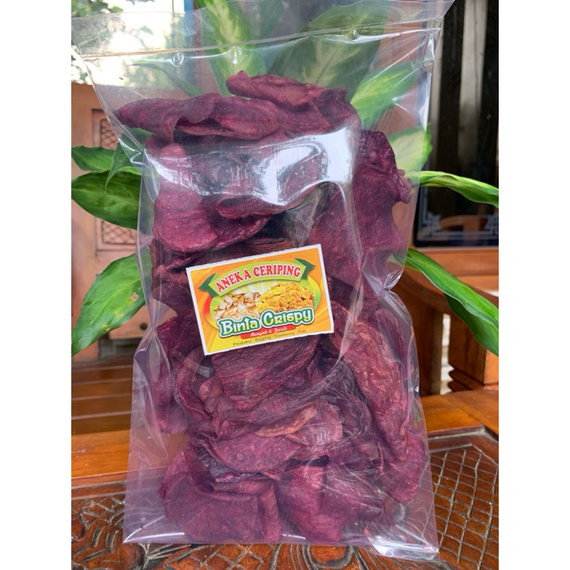 

keripik umbi jalar ungu,renyah,gurih,kemasan.1kg