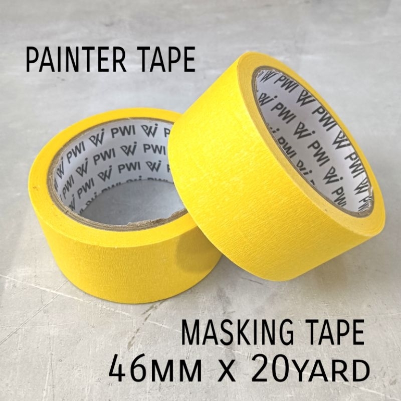 

Masking Tape Kuning 46mm x 20yard PWI / Isolasi Kertas