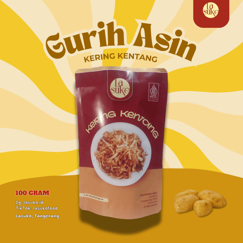 

Lasuko Kering Kentang Gurih Asin 100gr