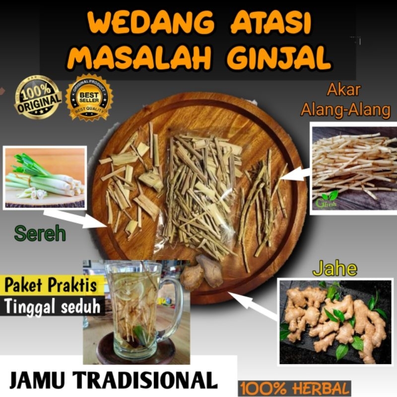 

Wedang Detox Ginjal Jahe Akar Alang-Alang Sereh 100% Herbal
