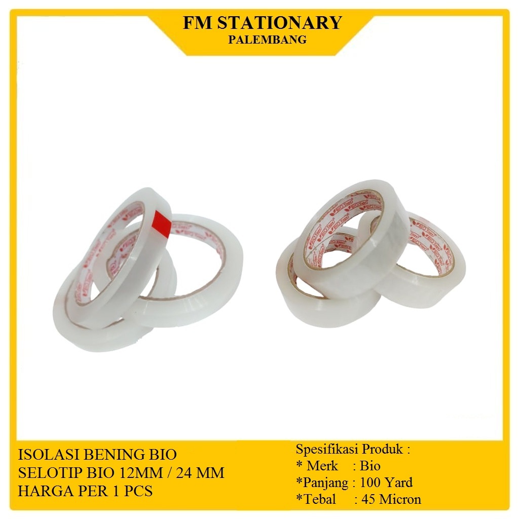 

isolasi bening / selotip 12mm / 24mm