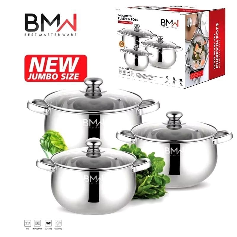 PANCI LABU BMW PANCI SUP PANCI PUMPKIN 3 PCS STAINLESS BMW