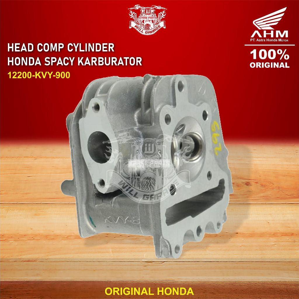 HEAD COMP CYLINDER  / KEPALA SILINDER HONDA SPACY KARBURATOR / BEAT KARBU / ORIGINAL 100% HONDA 1220