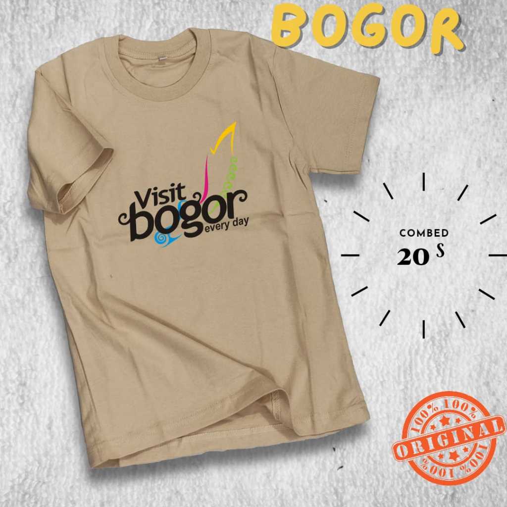 Kaos Anak Visit Bogor Kota-Kota Populer Indonesia - Kaos Cowo Cewe Bahan Combed 20s Tebal