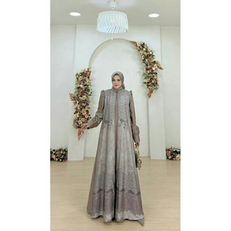Ready Mazaya Set Dress Kekinian Bahan Polos Roberto Cavalli Dan Motif Armani Silk