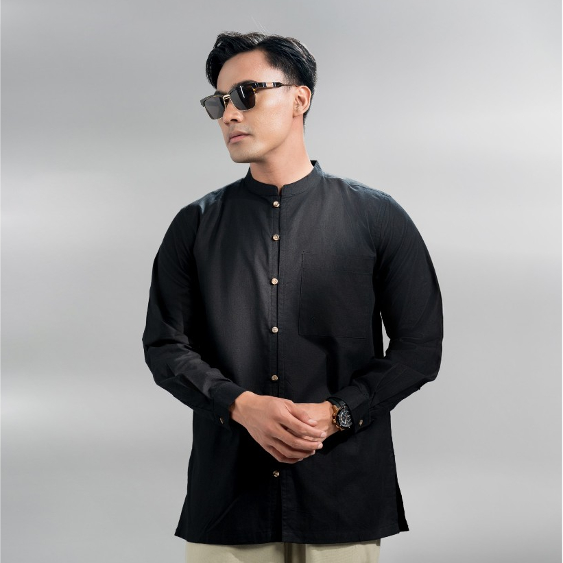 SYAM by Kaum Adam - Kemeja koko modern bahan premium lengan panjang kancing sampai bawah