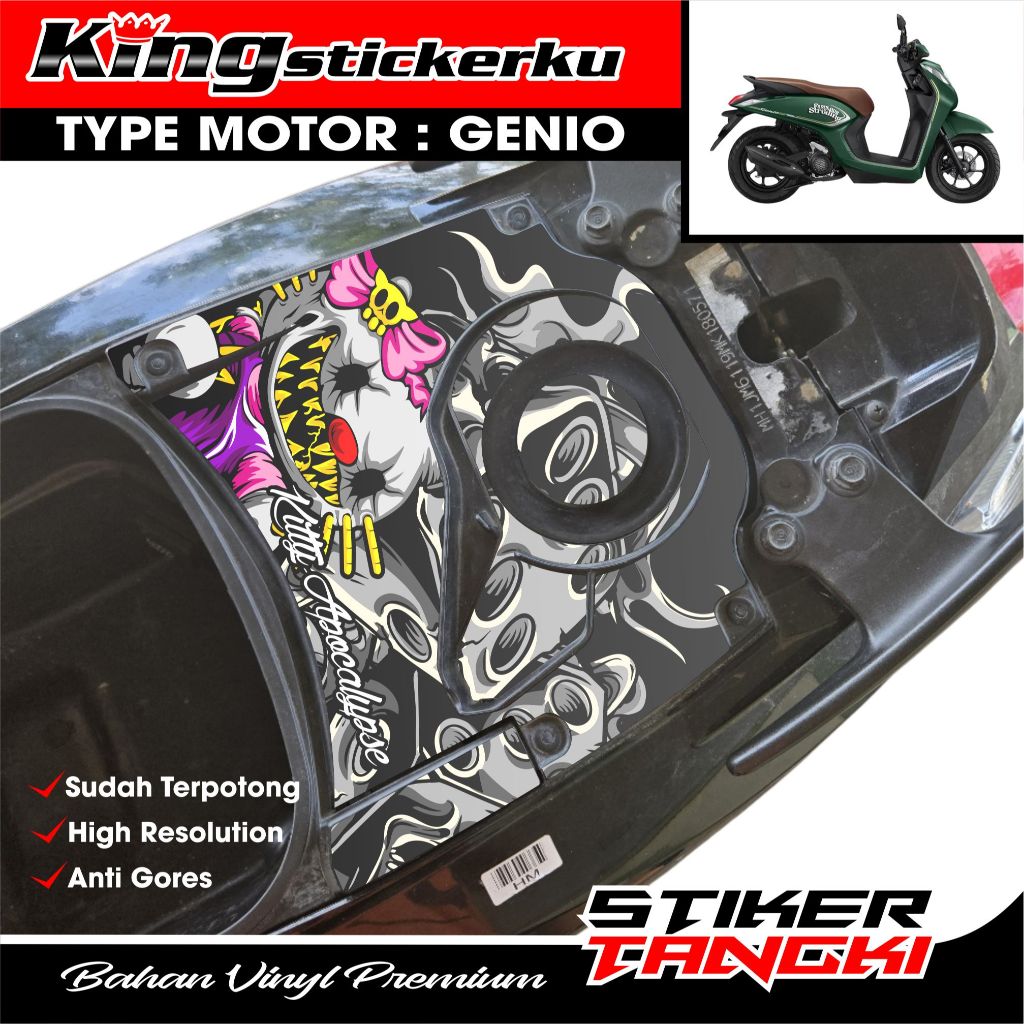 Stiker Tangki Bensin Genio Sticker Tengki Motor Anti Luntur JP