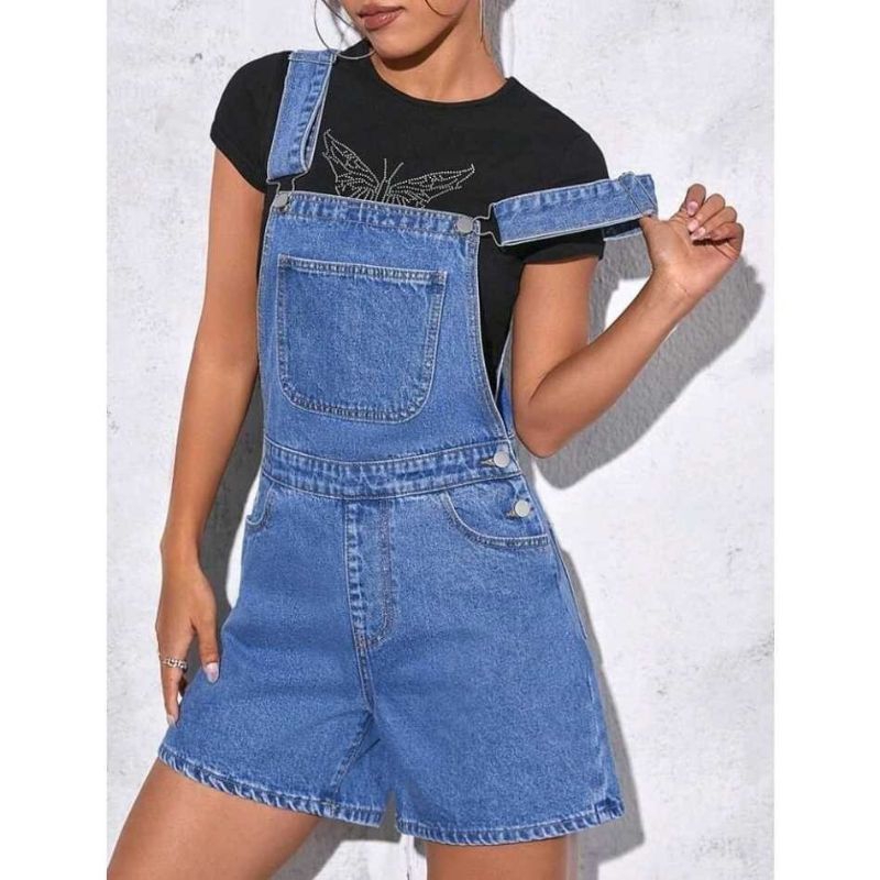 CELANA OVERAL KODOK / CELANA RIPPED WANITA JEANS / DENIM KODOK KOREAN