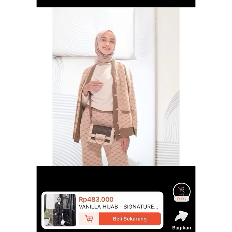 [PRELOVED] Vanilla Hijab -Signature One Set Monogram