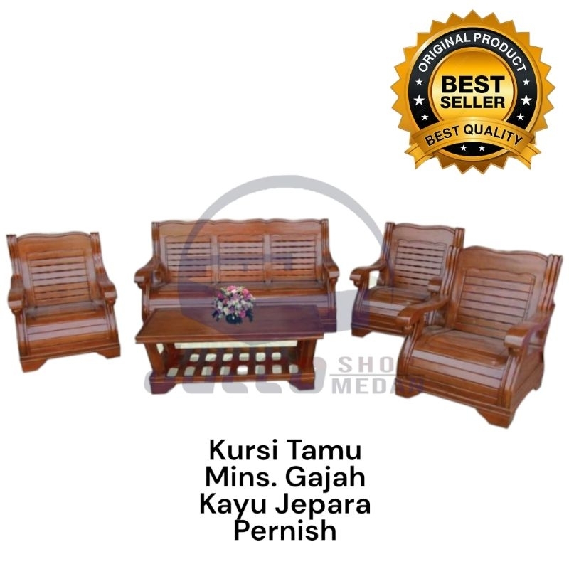 [ JUCCO ] Kursi Tamu Kayu Jepara Murah 3111 - Sofa Tamu Kayu Jepara Jati Ukir set Meja Tamu Kayu - S
