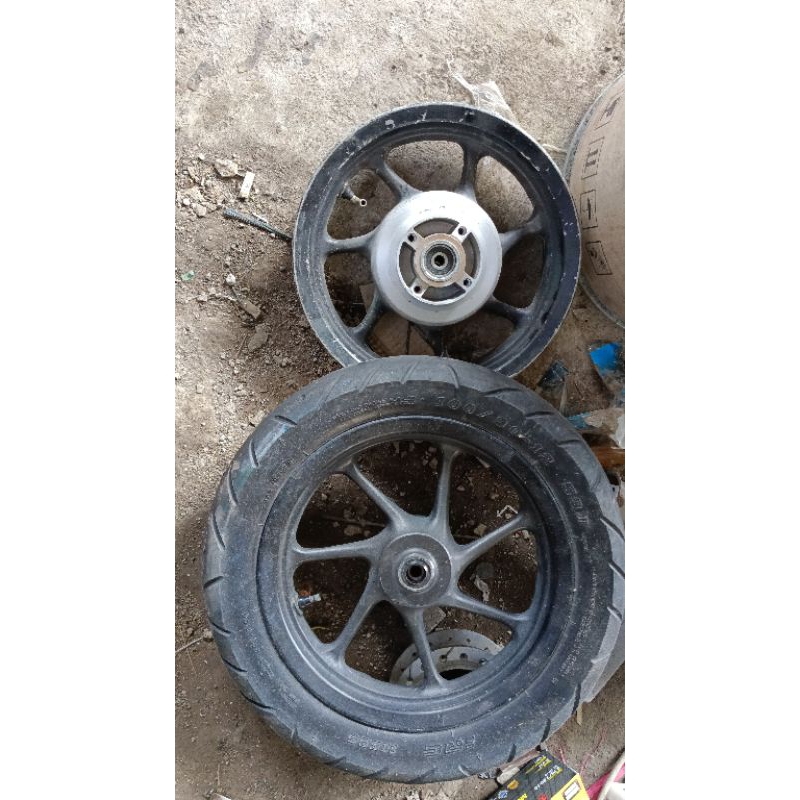 velk velg monkey gorilla ring 12 double disc original honda pelk scoopy donat depan belakang cakram