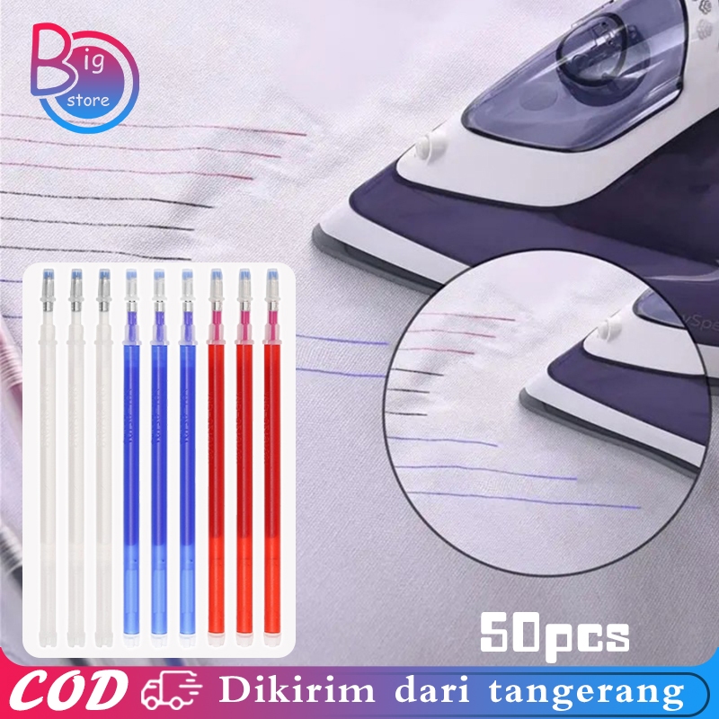 

Isi 50pcs Heat Erasable Pen Pulpen Penanda Kain Pen Anti Panas Pen Penanda Pola Kain Spidol Penanda Kain