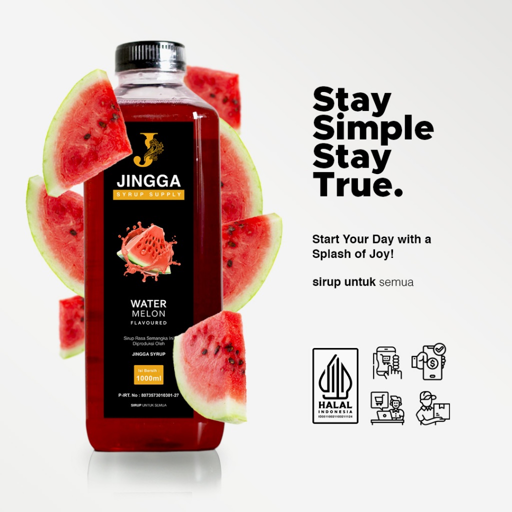 

JINGGA Watermelon Syrup 1000 ml - Sirup Flavour Semangka Untuk Mocktail Cocktail