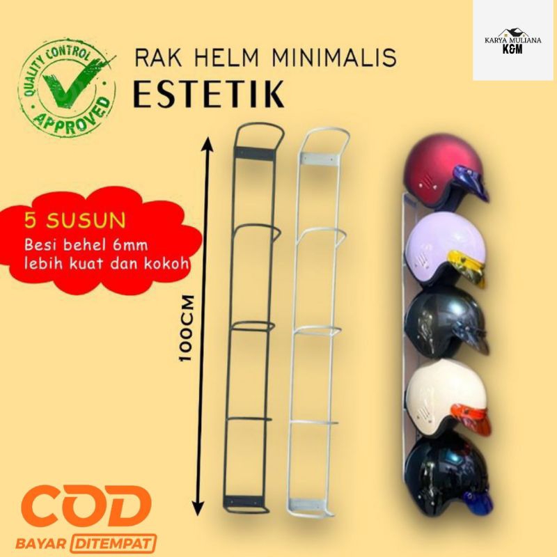 Gantungan Helm Dinding - Rak Penyimpanan Helm Gantung Tahan Karat untuk Rumah & Garasi