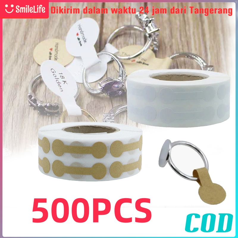 

500pcs Label Perhiasan / Gantung Label / Label Harga / Label Stiker Perekat Diri Harga Dumbell Tag Kalung Cincin Label Kertas