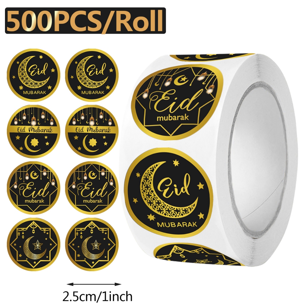 

Sticker Roll Lebaran isi 500 stickers eid mubarak stiker label hiasan hamper