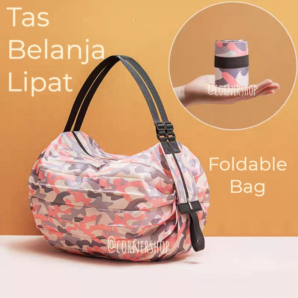 [CornerShop] Tas Belanja Lipat Foldable Waterproof - Tas Belanja Ukuran Besar - Tas Belanja Lipat Uk