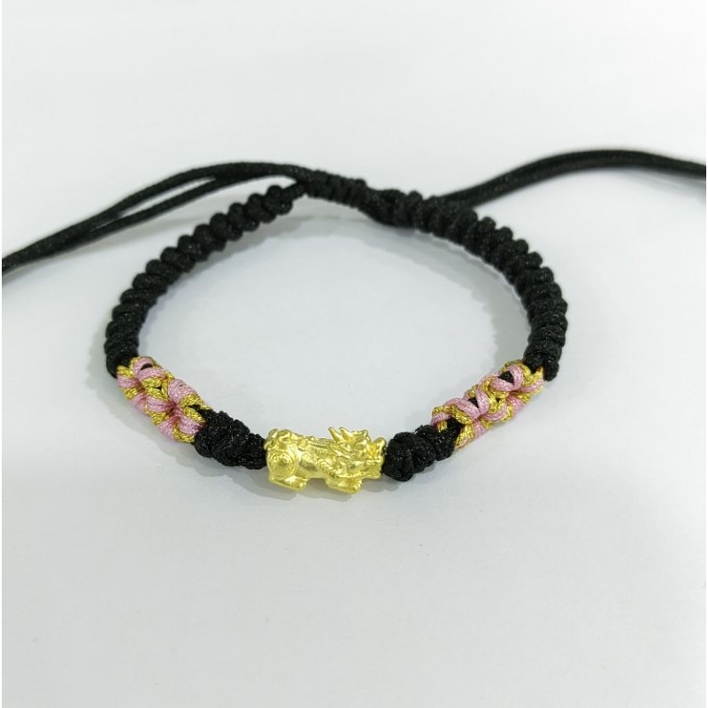 Gelang Emas Asli Naga 24K Hongkong 999% Tali Pelintir Bunga