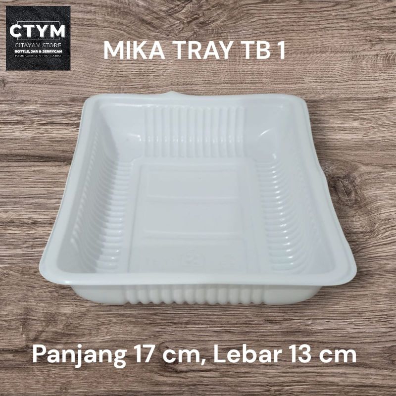 Mika Tray TB 1 Putih / Mika Buah / Mika Sayur / Mika Kue / Mika Plastik / 25 pcs (Area Jabodetabek)
