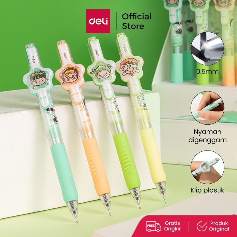 

Deli Gel Pen / Pulpen Gel 0.5mm Kartun Lucu Dapat Menulis Hingga 400 Meter SA113