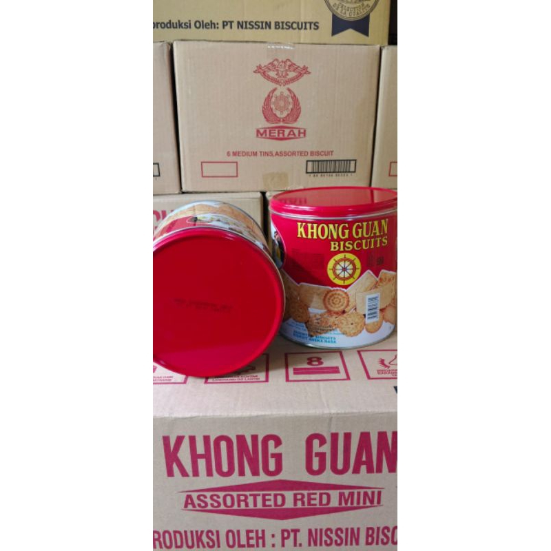 

Khong Guan Biscuit Mini Assorted kaleng 650gr Bulet Kecil Merah Murah Semarang