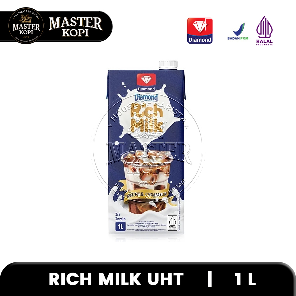 

DIAMOND RICH MILK Gold Creamy UHT Susu Krimer Rasa Plain - 1 Liter