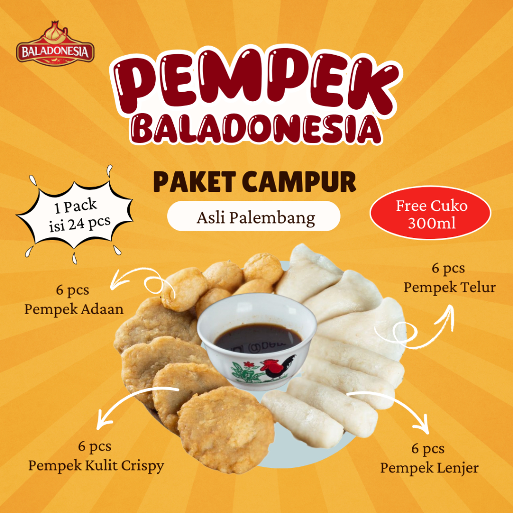 

Baladonesia - Pempek ikan Paket Campur Asli Palembang
