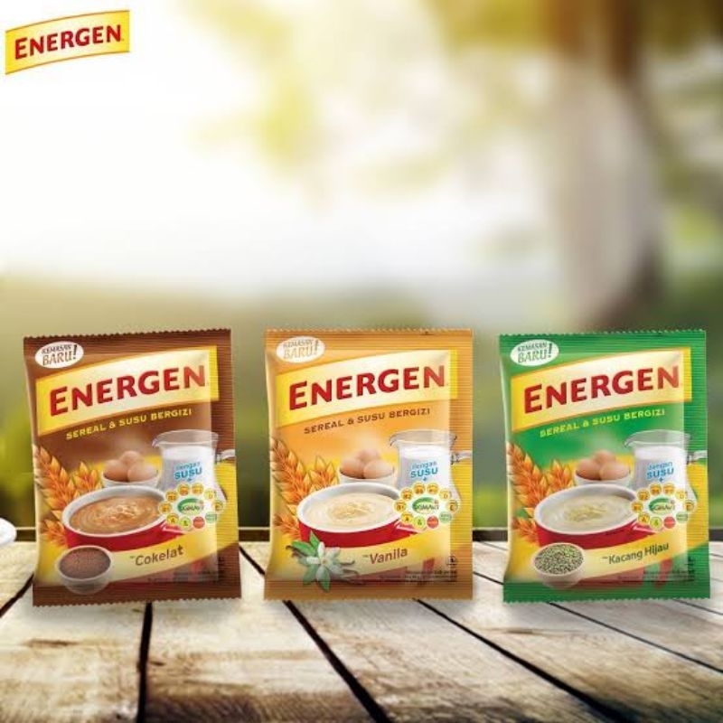 

Energen Coklat/vanila/kacang hijau renceng 10 sachet