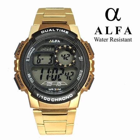jam tangan Alfa Digital 330009 waterproof antiair 30m