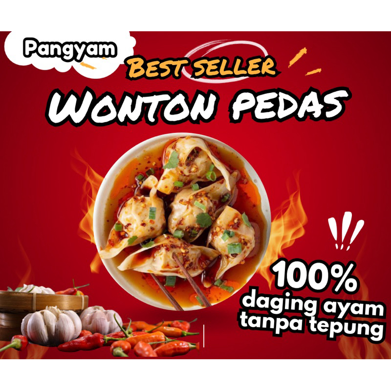 

Wonton Pedas Frozen , Pangsit Ayam Frozen + Sambal Bawang Chili Oil ( Rebus , Goreng , Kukus Tumis )