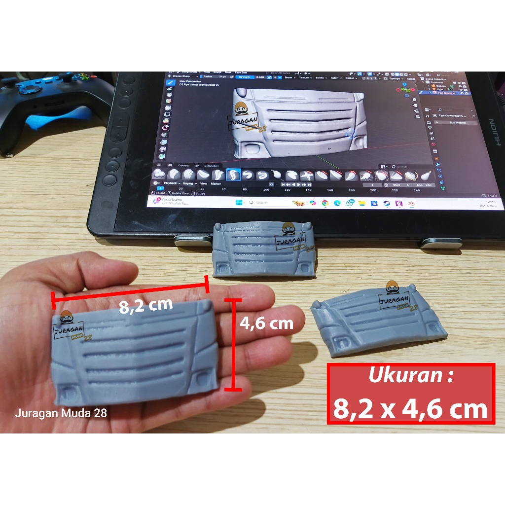 Bemper Miniatur Truk 3D Print Tipe Face Canter