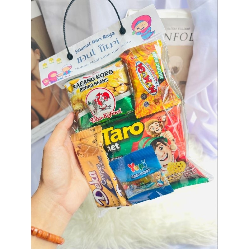

Paket Hampers Snack Lebaran Bocil 5k