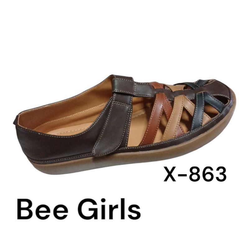 Sepatu Sandal kasual wedges wanita kekinian Original BEE GIRLS X-863