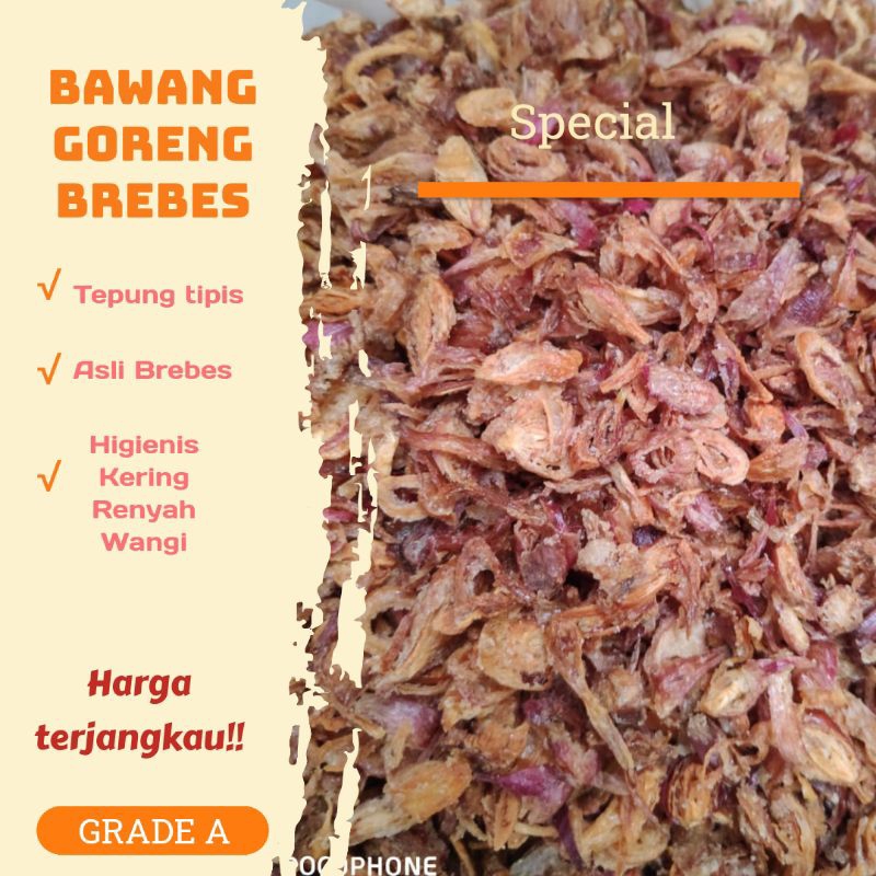 

1kg Grade A Bawang Goreng Asli Brebes 1Kg Brambang Goreng Asli Brebes bersih Wangi Kriuk Murah