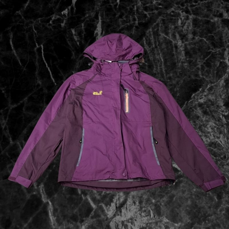 Jaket Jack Wolfskin Outdoor Jacket Goretex Performance Shell Two Tones Colors Hiking Motoran Branded