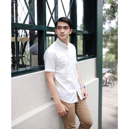 Kemeja Pria Lengan Pendek Putih Kemeja Kasual Pria Lengan Pendek