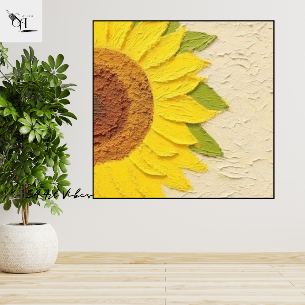 Lukisan Dinding Dekoratif Bunga Matahari