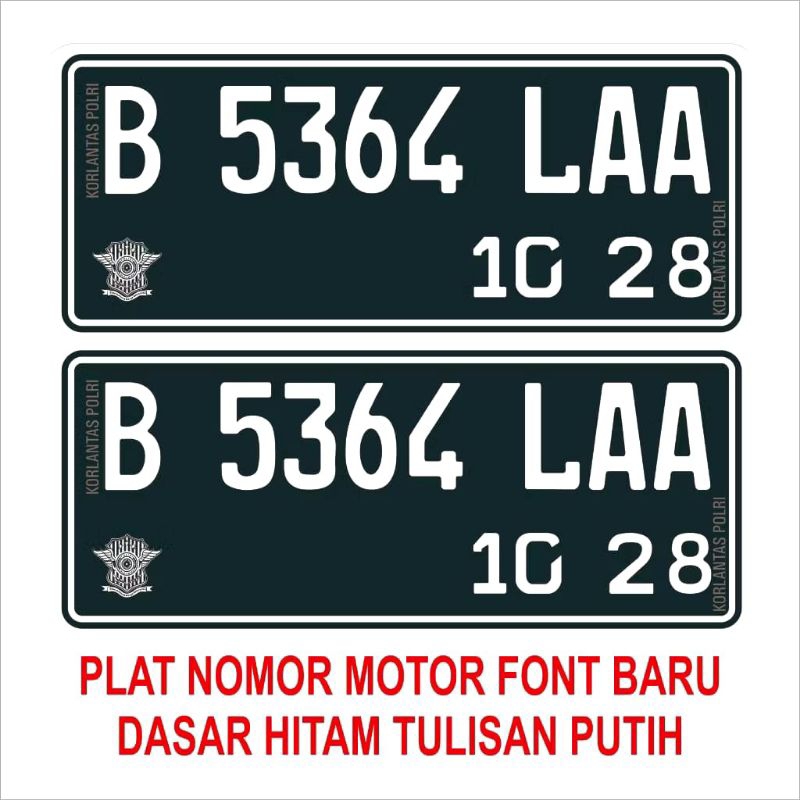 plat nomor motor font baru dan font lama