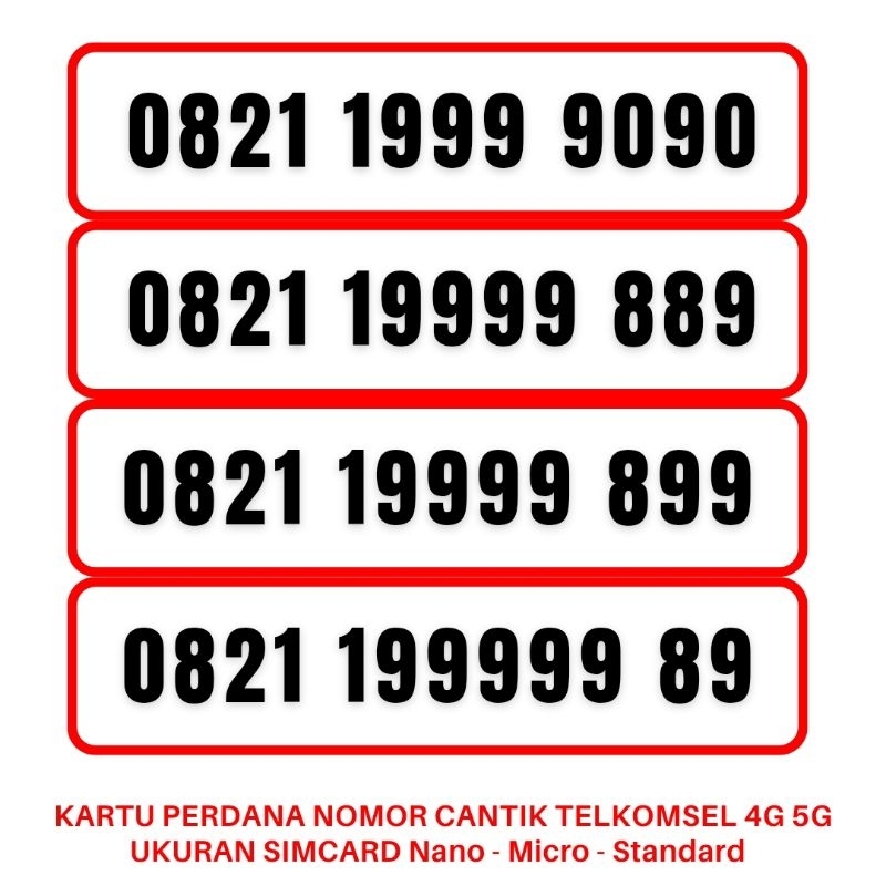 Nomor Cantik Telkomsel Simpati 3G 4G 5G Kartu Perdana Telkomsel Camtik Nocan Simpati Kartu Perdana S