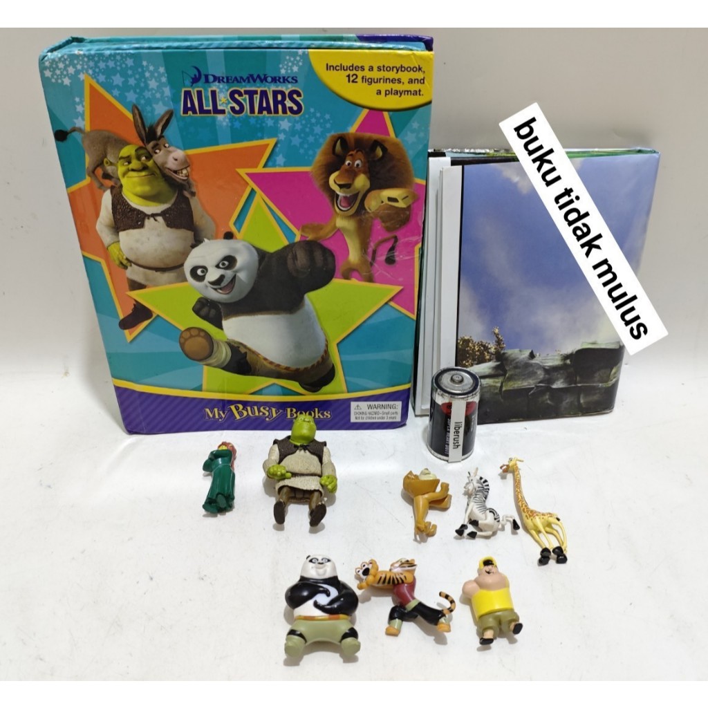 My busy books dreamworks all stars kungfu panda madagascar alex marty shrek fiona figure story book 