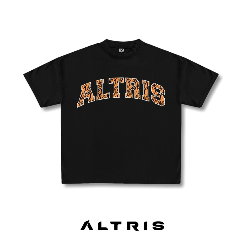 Altris base safari kaos pria & wanita hitam lengan pendek