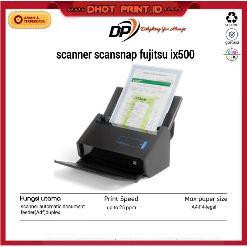 Scanner Fujitsu ScanSnap IX500 bergaransi